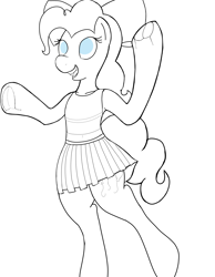 Size: 3100x4000 | Tagged: safe, artist:riskypony, pinkie pie, earth pony, pony, bow, cheerleader, cheerleader outfit, clothes, cute, miniskirt, pleated skirt, skirt