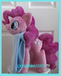 Size: 813x1000 | Tagged: safe, artist:cinnamon-stitch, pinkie pie, pony, clothes, irl, photo, plushie, scarf, solo