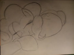 Size: 4160x3120 | Tagged: safe, artist:riskypony, derpibooru import, pinkie pie, earth pony, pony, sleeping, traditional art