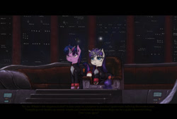 Size: 1280x864 | Tagged: safe, artist:plotcore, derpibooru import, rarity, twilight sparkle, pony, unicorn, clothes, female, legend of the galactic heroes, mare, parody