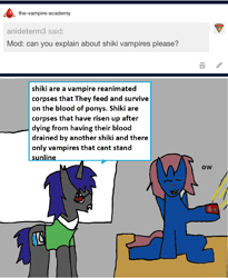 Size: 1080x1315 | Tagged: safe, artist:ask-luciavampire, oc, pegasus, pony, unicorn, vampire, vampony, ask, tumblr, tumblr:the-vampire-academy