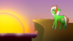 Size: 1920x1080 | Tagged: safe, artist:maxdoesall, oc, oc:wandering sunrise, earth pony, pony, female, mare, solo, sunset