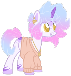 Size: 1269x1366 | Tagged: safe, artist:azrealrou, oc, oc only, oc:trending style, unicorn, simple background, solo, transparent background