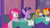 Size: 1920x1080 | Tagged: safe, screencap, cranky doodle donkey, pinkie pie, sunburst, twilight sparkle, twilight sparkle (alicorn), alicorn, earth pony, pony, a trivial pursuit, bell, squishy cheeks