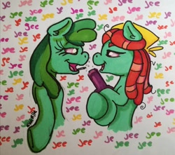 Size: 960x850 | Tagged: safe, artist:valemjj, tree hugger, oc, oc:stoney poney, earth pony, pony, drugs, marijuana, traditional art