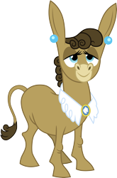 Size: 3000x4547 | Tagged: safe, artist:cloudyglow, matilda, donkey, a friend in deed, .ai available, cute, ear piercing, earring, female, high res, jewelry, lidded eyes, looking at you, matildadorable, piercing, simple background, solo, transparent background, vector