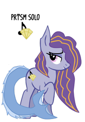 Size: 604x866 | Tagged: safe, artist:missvintagelps, oc, oc only, oc:prism solo, hybrid, pony, eyeshadow, fangs, female, half-siren, magical lesbian spawn, makeup, mare, offspring, parent:adagio dazzle, parent:coloratura, parents:adatura, raised hoof, simple background, solo, transparent background