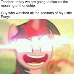 Size: 1001x1001 | Tagged: safe, edit, edited screencap, screencap, twilight sparkle, twilight sparkle (alicorn), alicorn, pony, starlight the hypnotist, spoiler:interseason shorts, cropped, deep fried meme, glowing eyes meme, insanity, meme, open mouth, solo