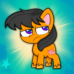 Size: 1643x1643 | Tagged: safe, artist:pinkiespresent, oc, oc:urcku, earth pony, pony, my little pony: pony life, lidded eyes, lunchable, lunchables, purple eyes, solo