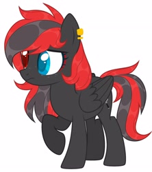 Size: 2256x2544 | Tagged: safe, artist:hoochuu, oc, oc only, oc:sharpe, pegasus, pony, female, heterochromia, mare, piercing, raised leg