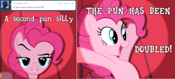 Size: 1142x519 | Tagged: safe, artist:koeper, artist:omgklint, artist:trildar, pinkie pie, pony, ask tickled pinkie, microphone, solo