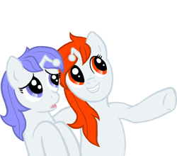 Size: 1145x1007 | Tagged: safe, alternate version, artist:hellofacopter, oc, oc only, oc:discentia, oc:karma, pony, unicorn, duo, female, mare, meme, ponified, reddit, simple background, toy story, white background, x x everywhere