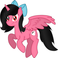 Size: 1997x2020 | Tagged: safe, artist:soulakai41, oc, oc:rina-chan, alicorn, pony, alicorn oc, bow, female, hair bow, mare, simple background, solo, transparent background