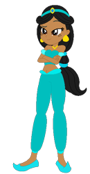 Size: 300x575 | Tagged: safe, artist:selenaede, artist:user15432, human, equestria girls, aladdin, barely eqg related, base used, belly button, clothes, crossed arms, crossover, crown, disney, disney princess, ear piercing, earring, equestria girls style, equestria girls-ified, jasmine, jewelry, midriff, moderate dark skin, necklace, piercing, regalia, shoes