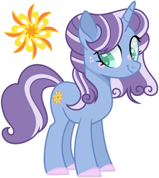 Size: 950x1062 | Tagged: safe, artist:nocturnal-moonlight, artist:sistervailory, oc, oc only, oc:flowery dawn, unicorn, base used, blushing, cutie mark, female, freckles, offspring, parent:petunia petals, parent:sunny skies, parents:petuniasky, solo