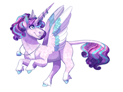 Size: 2000x1500 | Tagged: safe, artist:uunicornicc, princess flurry heart, pony, alternate design, colored wings, multicolored wings, older, simple background, solo, white background, wings