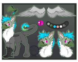 Size: 2500x2000 | Tagged: safe, alternate version, artist:amura-of-jupiter, artist:fizzwings, oc, oc:fluffy (the griffon), griffon, beak, chest fluff, fluffy, male, reference sheet, wings