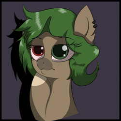 Size: 3692x3692 | Tagged: safe, artist:lux-arume, oc, oc only, oc:ame, pony, female, heterochromia, mare, solo, thinking