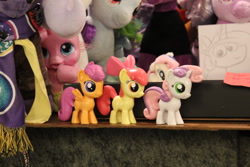 Size: 2592x1728 | Tagged: safe, apple bloom, scootaloo, sweetie belle, pony, cutie mark crusaders, funko, funko figure, photo, plushie, toy