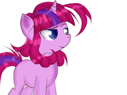 Size: 4000x3000 | Tagged: safe, artist:applerougi, oc, oc:cupcakes sprinkle, pony, unicorn, female, high res, magical lesbian spawn, mare, offspring, parent:pinkie pie, parent:twilight sparkle, parents:twinkie, simple background, solo, white background