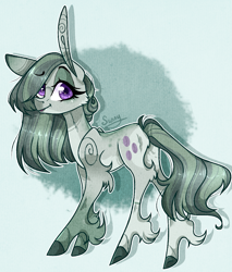 Size: 999x1173 | Tagged: safe, artist:manella-art, marble pie, earth pony, pony, alternate design, colored hooves, female, long ears, looking at you, mare, solo, unshorn fetlocks