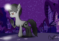 Size: 2912x2059 | Tagged: safe, artist:ravelix12, oc, pony, unicorn, magic, night, solo