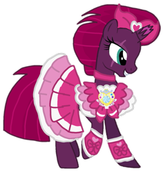 Size: 883x937 | Tagged: safe, artist:徐詩珮, edit, fizzlepop berrytwist, tempest shadow, pony, unicorn, series:ponies in precure universes, broken horn, clothes, cute, dress, eye scar, female, horn, mare, precure, pretty pretty tempest, scar, simple background, solo, suite precure, tempestbetes, tomboy taming, transparent background