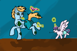 Size: 1024x683 | Tagged: safe, artist:artsyowlfree3, princess flurry heart, oc, oc:harmony star, alicorn, alicorn oc, mashed peas