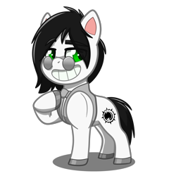 Size: 4093x4093 | Tagged: safe, artist:jcosneverexisted, oc, oc only, oc:alexander, pony, my little pony: pony life, clothes, glasses, male, muscles, pose, simple background, smiling, solo, stallion, transparent background