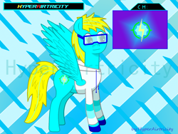 Size: 1959x1470 | Tagged: safe, oc, oc:hyperairtricity, pegasus, clothes, glasses, hoodie, male, multiple form, solo, stallion, watermark