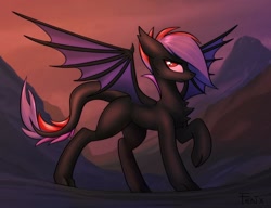 Size: 1600x1228 | Tagged: safe, artist:fenixdust, oc, oc:arkunus, dracony, dragon, hybrid, pony, frown, looking at you, male, raised hoof, solo, spread wings, wings