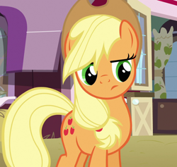 Size: 1140x1080 | Tagged: safe, screencap, applejack, earth pony, pony, spike at your service, cropped, female, mare, solo, sweet apple acres