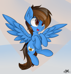 Size: 2750x2900 | Tagged: safe, artist:starmaster, oc, oc:pegasusgamer, pegasus, bust, chest fluff, ear fluff, flying, full body, happy, pegasus oc, portrait, smiling, wings