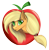 Size: 1910x1954 | Tagged: safe, artist:renarde-louve, applejack, earth pony, pony, apple, bust, cutie mark background, food, head only, portrait, simple background, transparent background