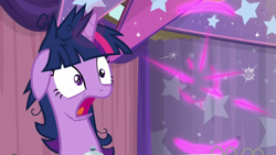 Size: 1920x1080 | Tagged: safe, screencap, twilight sparkle, twilight sparkle (alicorn), alicorn, a trivial pursuit, bell, floppy ears, messy mane, solo