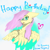 Size: 768x768 | Tagged: safe, artist:x1nhua, fluttershy, pegasus, pony, bat eyes, cheek fluff, for a friend, happy birthday, ibispaint x