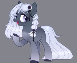 Size: 1740x1428 | Tagged: artist needed, safe, oc, earth pony, pony, female, gray background, hair over one eye, one hoof raised, simple background, vector