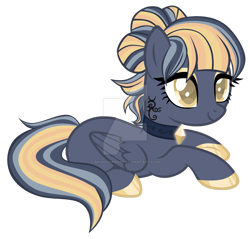 Size: 1280x1222 | Tagged: safe, artist:magicdarkart, oc, pegasus, pony, base used, choker, deviantart watermark, female, mare, obtrusive watermark, prone, simple background, solo, transparent background, watermark