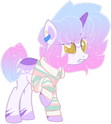 Size: 1280x1426 | Tagged: safe, artist:azrealrou, oc, oc only, oc:trending style, unicorn, simple background, solo, transparent background