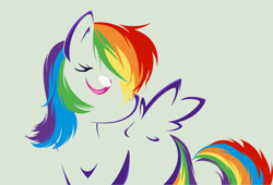 Size: 5555x3788 | Tagged: safe, artist:brendalobinha, oc, oc only, oc:double rainbow, pegasus, pony, female, gray background, high res, mare, minimalist, modern art, multicolored hair, not rainbow dash, offspring, parent:rainbow dash, parent:soarin', parents:soarindash, rainbow hair, rainbow tail, simple background, solo, wings