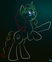 Size: 654x768 | Tagged: safe, artist:quint-t-w, oc, oc only, oc:miss libussa, pony, unicorn, czequestria, gradient background, mascot, minimalist, modern art, old art, rearing, solo