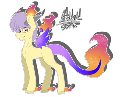 Size: 5000x4000 | Tagged: safe, artist:chazmazda, oc, original species, pony, colored, commission, commissions open, digital art, flat colors, floating wings, fullbody, heart eyes, horn, horns, lost soul ponies, outline, simple background, solo, soul, transparent background, wingding eyes, wings