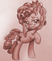 Size: 1032x1200 | Tagged: safe, artist:pencils, cozy glow, pegasus, pony, bow, female, filly, gradient background, hair bow, raised hoof, solo, tail bow