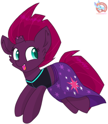 Size: 1254x1441 | Tagged: safe, artist:rainbow eevee, fizzlepop berrytwist, tempest shadow, series:sprglitemplight life jacket days, series:springshadowdrops life jacket days, big ears, broken horn, clothes, cute, cutie mark, daaaaaaaaaaaw, excited, female, horn, open mouth, simple background, solo, swimsuit, tempestbetes, transparent background, vector