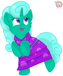 Size: 1196x1450 | Tagged: safe, artist:rainbow eevee, glitter drops, pony, unicorn, series:sprglitemplight life jacket days, series:springshadowdrops life jacket days, bipedal, clothes, cute, dress, female, glitterbetes, open mouth, simple background, solo, swimsuit, transparent background, vector