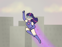 Size: 1000x750 | Tagged: safe, artist:amilyta, twilight sparkle, human, humanized, magic gaia, superhero