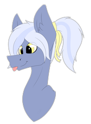 Size: 2548x3468 | Tagged: safe, artist:chazmazda, oc, oc only, earth pony, pony, :p, art fight, artfight, bust, cartoon, commission, commissions open, digital art, head shot, highlight, ribbon, simple background, solo, tongue out, transparent background