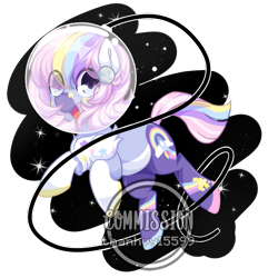 Size: 1000x1000 | Tagged: safe, artist:thanhvy15599, oc, oc only, oc:orbit, earth pony, pony, commission, female, helmet, mare, open mouth, simple background, solo, space, transparent background, ych result