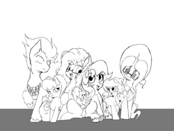 Size: 2048x1536 | Tagged: safe, artist:alazak, oc, oc:autumn breeze, oc:moonphase, oc:pearl, oc:sapphire heart, oc:seer, oc:smiley, oc:the fish, pony