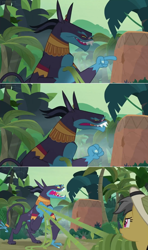 Size: 1600x2706 | Tagged: safe, edit, edited screencap, screencap, ahuizotl, daring do, pony, daring doubt, comic, jungle, pointing, rage, rope, screencap comic, vine